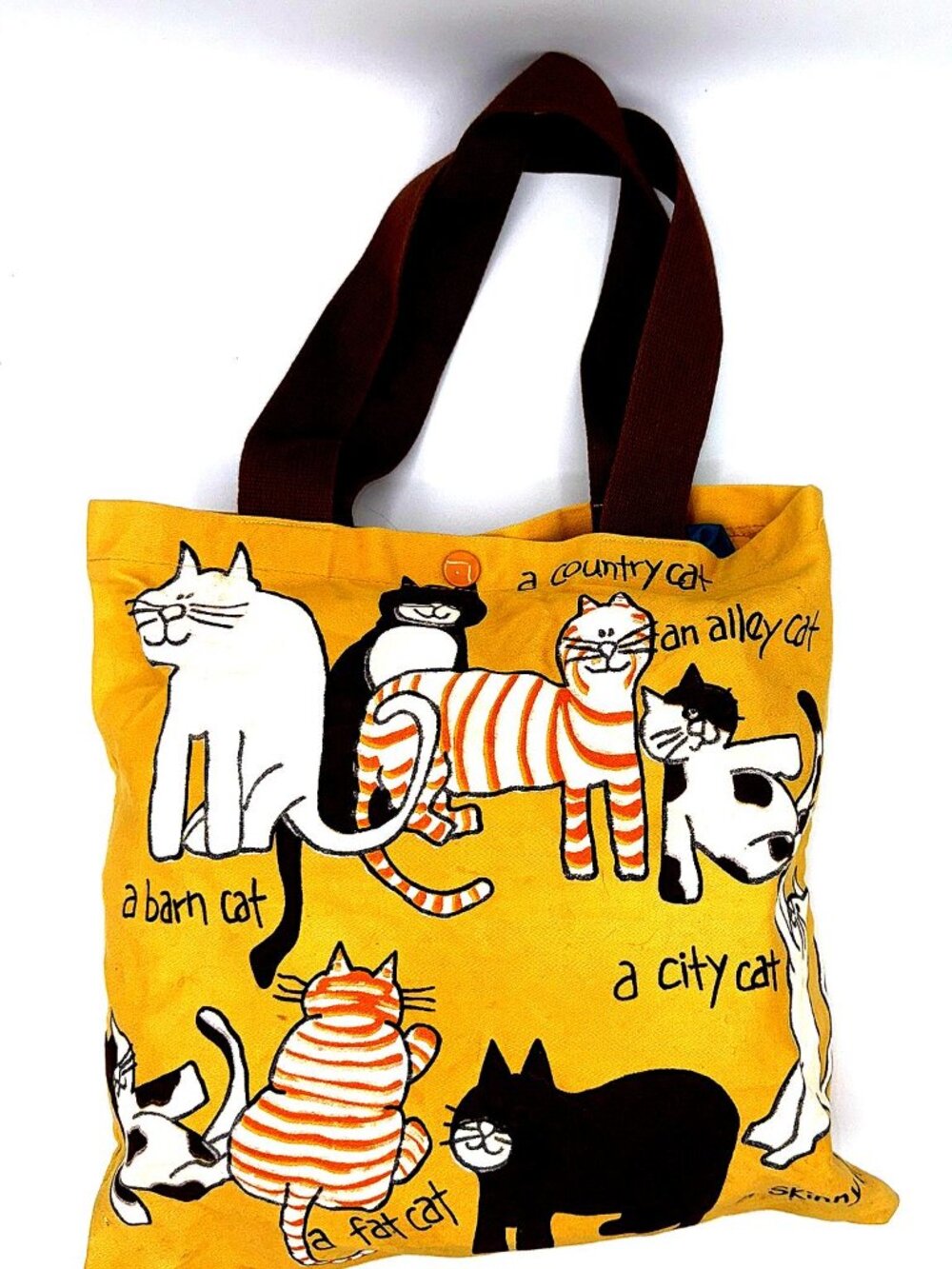 Freeance Canvas Tote Bag – Cute Cat Print Large Carryall Shopper Vintage